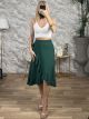 Ruffle Mono Bow Midi Skirt-3650/Green