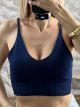 Knitted Viscose CropTop-1851/Royal Blue
