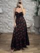 Corset Maxi Dress-6121/Black Cherries