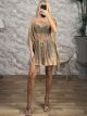 Full Fringed Knitted Dress-Kimono-006/Dark Gold
