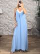 Ve Lurex Neck Maxi Dress-57115/Ciel