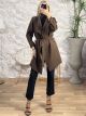 Asymmetrical Belt Coat/Chocolat3