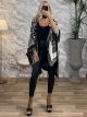 Wool Leopard Poncho Cardigan/B&G