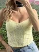 Textured Corset Top/Yellow
