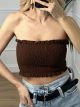 Wasp Nest Strapless Top/Chocolat