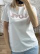 Strassed Cotton T-Shirt-1073/LOVE White