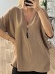Zipper Plus Top/Beige
