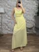 TopLace & Strassed Belt Maxi Dress/Yellow
