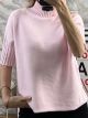 High-Necked Knitted Sweater-8103/Light Pink