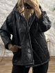 Quilted Hooded Jacket-5680/Black