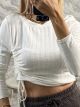 Frill Knitted Crop Top/White