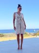 Viscose Mini Gold Print Dress-2530/White