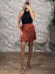 Satin Wrap Mini Skirt-6326/Ecai
