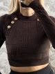 GoldenButtons Knitted Crop Top/Chocolat