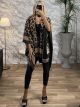 Wool Leopard Poncho Cardigan/C&B