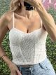 Textured Corset Top/White