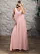 Ve Lurex Neck Maxi Dress-57115/Pink