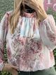 Floral Muslin Mock Neck Top/Pink