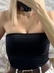 Elastic Strapless Top-12791/Black
