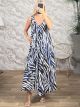 GoldenThread Cotton Maxi Dress-9573/Blue