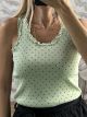 Polka Dot & Lace Rip Top-18728/Lime