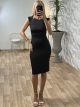 GLOW Μidi Openback Dress/Black