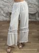Boho Linen&Viscose Pants-6221/White