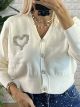 Heart Cropped Cardigan/White