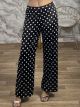 Polka Dot Elastic Pants/Black