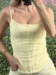 Corset Lace Top/Yellow