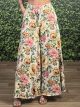 Floral Denim Super Wide Leg Pants