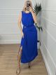 Double Buttons Dress/Blue Royal