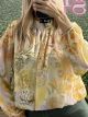 Floral Muslin Mock Neck Top/Yellow