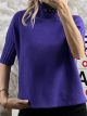 High-Necked Knitted Sweater-8103/Purple