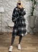 Teddy Double Plaid Belt Coat/Black