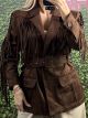 Fringe Suede Jacket/Chocolat