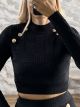 GoldenButtons Knitted Crop Top/Black