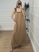 Maxi Leopard Ruffle Dress/Beige