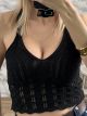Knitted Cotton Top-947/Black
