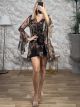 TwoPieces C-Through Ruffles Mini Dress/Paisley Chocolat