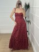 Maxi Floral Corset Dress-2/Burgundy