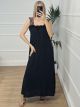 Maxi Leopard Ruffle Dress/Black