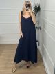 Braces Dress/Navy Blue