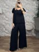 Wide Kippur Cotton Set-24282/Black