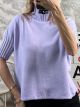 High-Necked Knitted Sweater-8103/Lilac