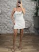 Ribbed Mini Dress-11755/White