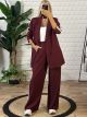 Stripes Casual Suit/Burgundy