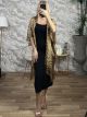 Animal Print Lurex Kimono-016/Dark Gold