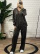 Velvet Leopard Ve Set-Plus Size/Khaki