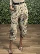 Wide Floral Belt Pants/Beige